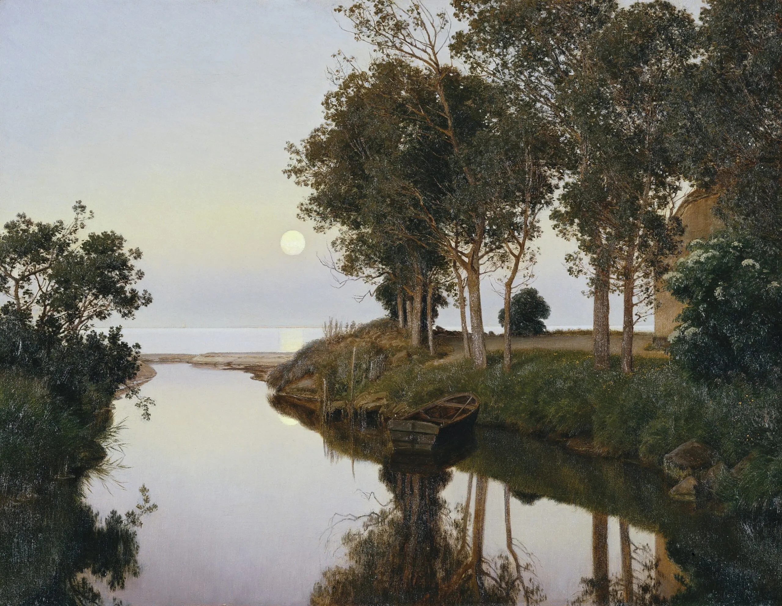Janus la Cour, Sommeraften ved åens udløb i havet, 1892. © Aarhus Kommunes kunstsamling. Foto Ole Hein Pedersen