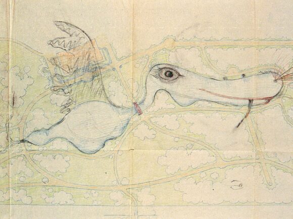 Edvard Glæsels haveplan over Nivaagaards have