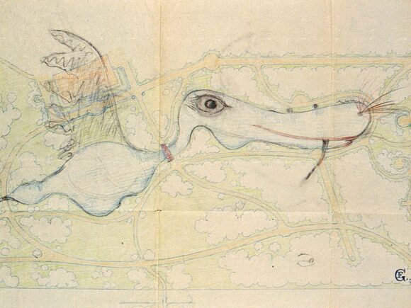 Edvard Glæsels haveplan over Nivaagaards have